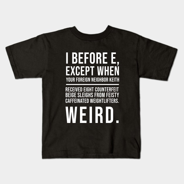 Grammar teacher quote Kids T-Shirt by sandyrm